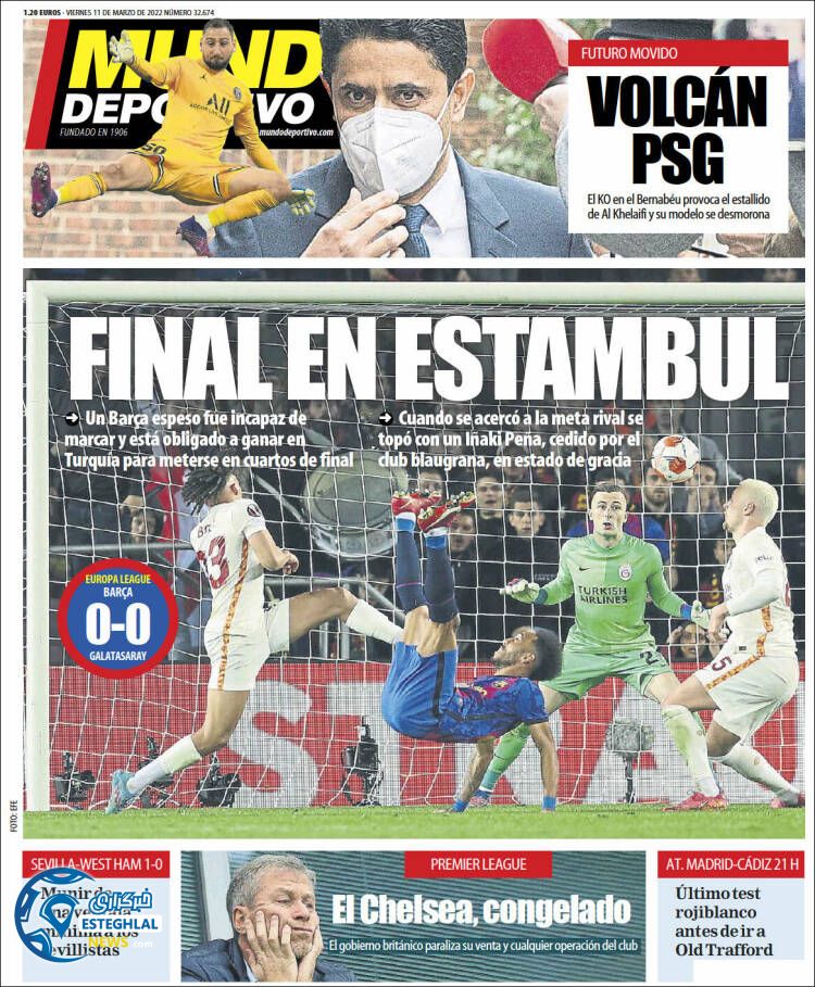 روزنامه ورزشی موندو دپورتیوو جمعه 20 اسفند 1400