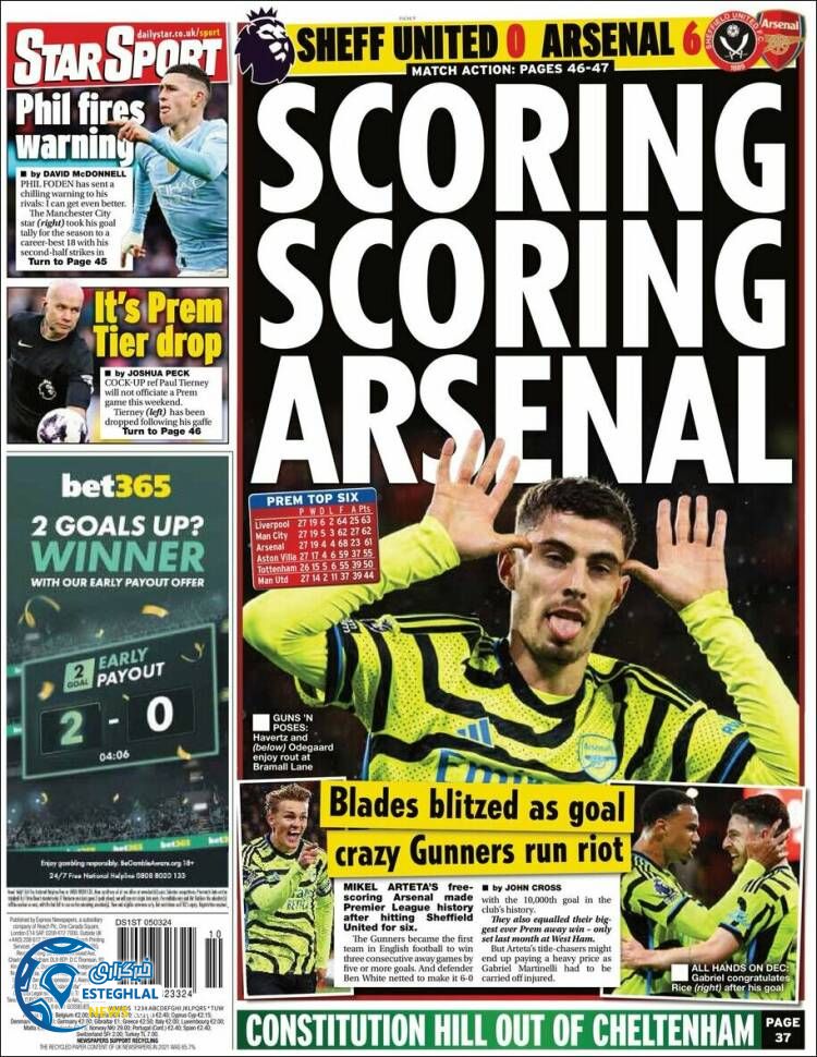 روزنامه ورزشی استار اسپوزت  سه شنبه 15 اسفند 1402 