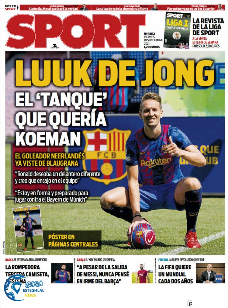 روزنامه ورزشی اسپورت جمعه 19 شهریور 1400