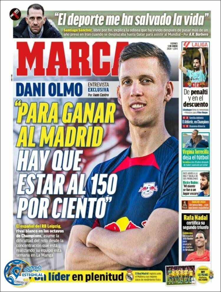 روزنامه ورزشی مارکا جمعه 15 دی 1402 