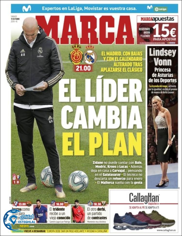 روزنامه ورزشی مارکا شنبه 27 مهر 1398