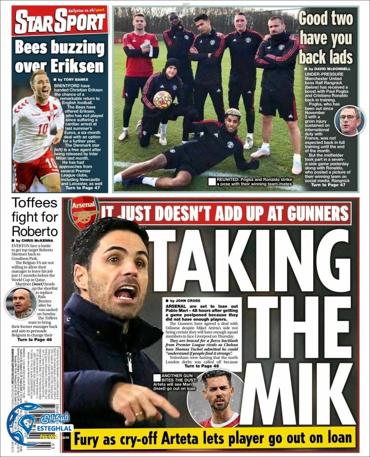 روزنامه ورزشی استار اسپورت سه شنبه 28 دی 1400