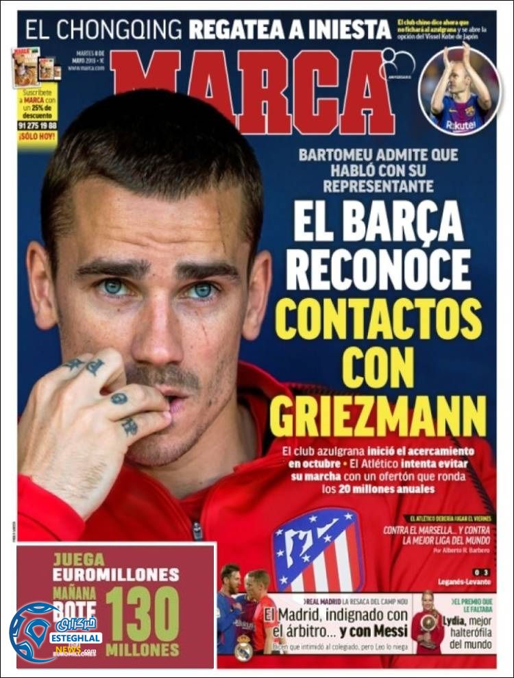 روزنامه مارکا سه شنبه 18 اردیبهشت 1397