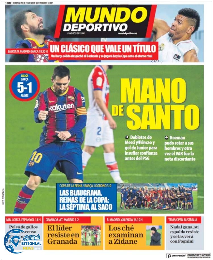 روزنامه ورزشی موندو دپورتیوو یکشنبه 26 بهمن 1399