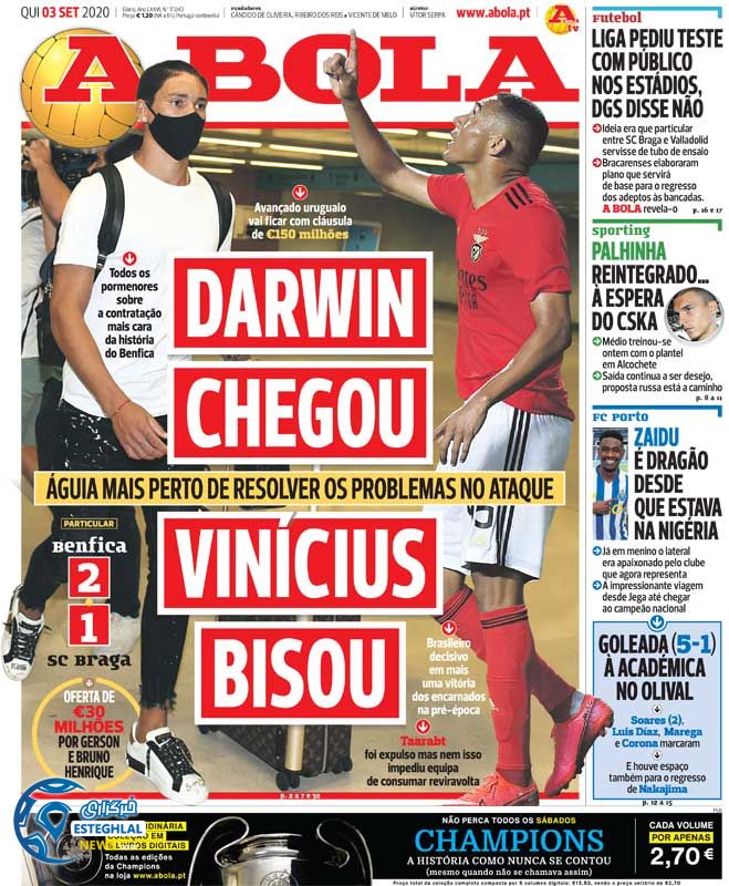 روزنامه ورزشی آبولا پنجشنبه 13 شهریور 1399