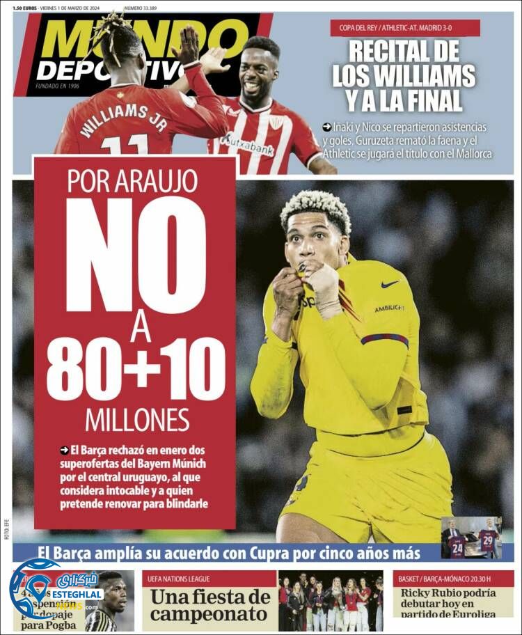 روزنامه ورزشی موندو دپورتیوو جمعه 11 اسفند 1402 