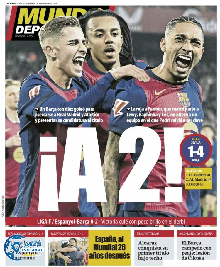 روزنامه ورزشی موندو دپورتیوو دوشنبه 22 بهمن 1403 