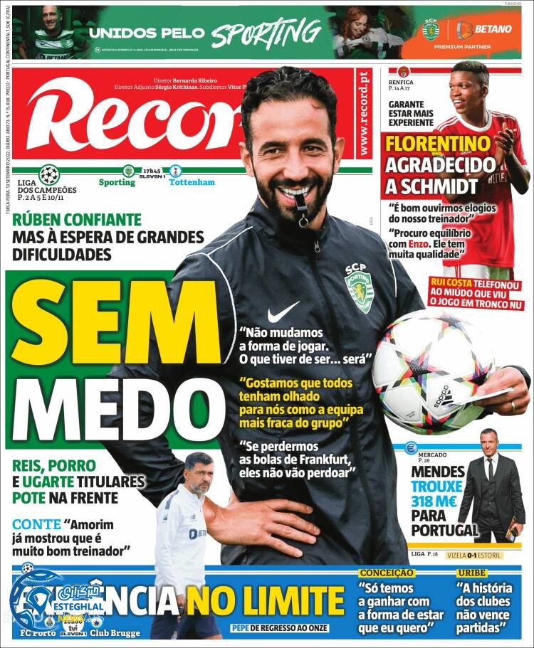 روزنامه ورزشی رکورد سه شنبه 22 شهریور 1401