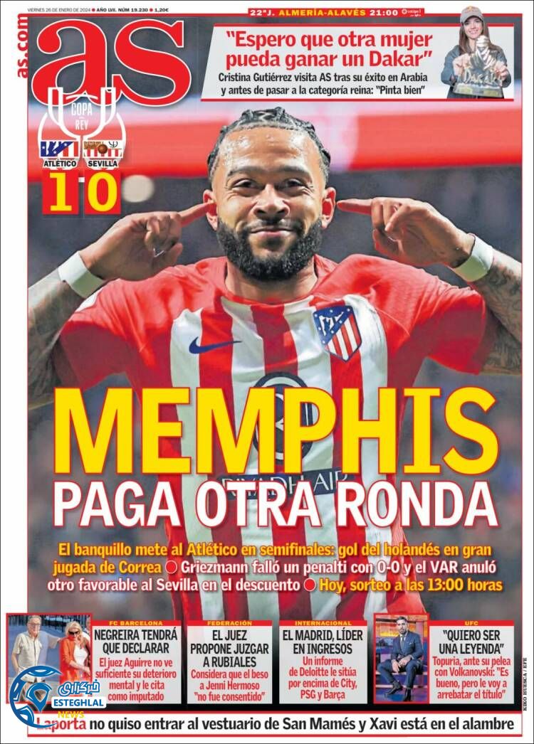 روزنامه ورزشی آ اس جمعه 6 بهمن 1402 