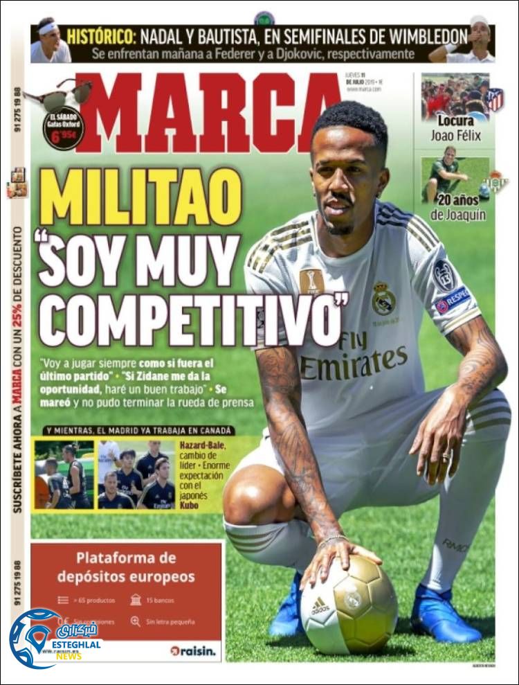 روزنامه ورزشی مارکا پنجشنبه 20 تیر 1398