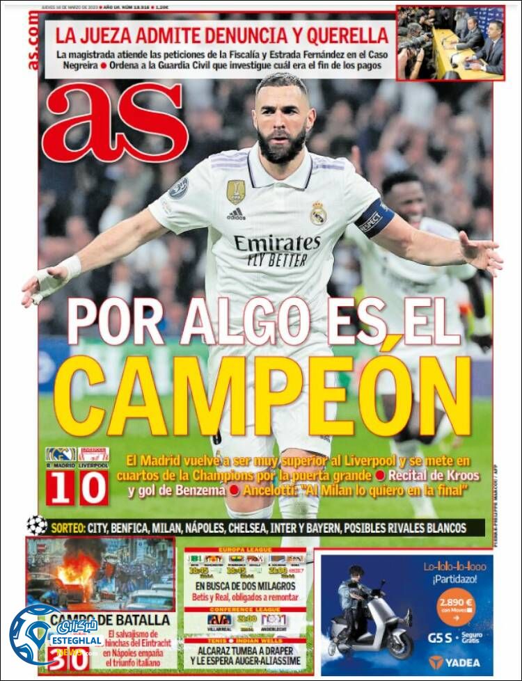 روزنامه  ورزشی آ اس پنجشنبه 25 اسفند 1401 