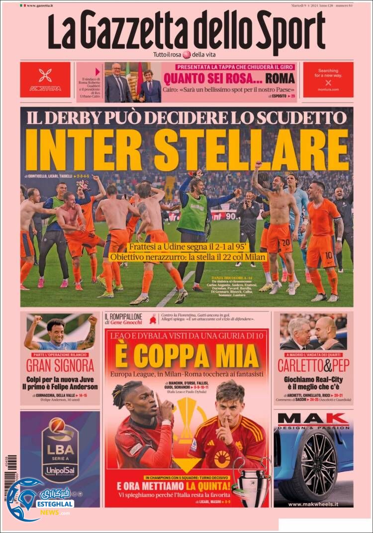 روزنامه ورزشی گاتزتا دلو اسپورت سه شنبه 21 فروردین 1403 