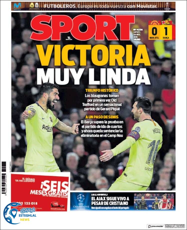 روزنامه ورزشی اسپورت پنجشنبه 22 فروردین 1398