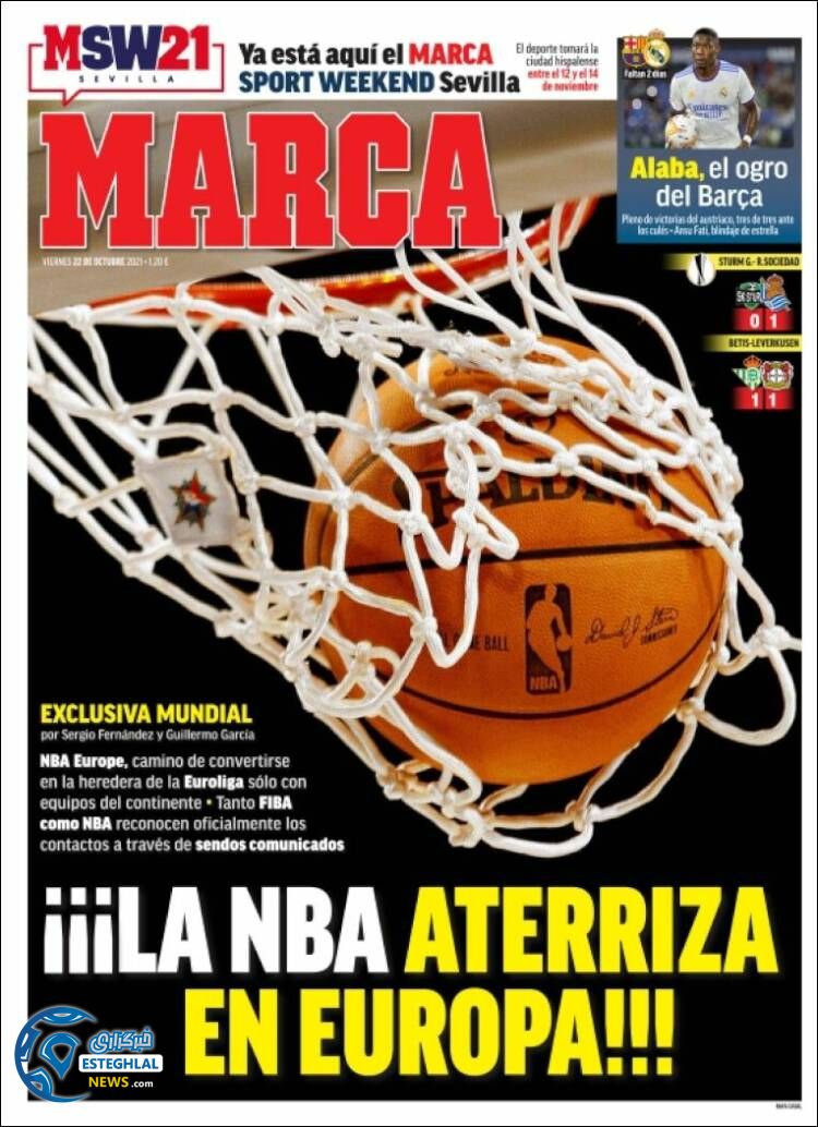 روزنامه ورزشی مارکا جمعه 30 مهر 1400