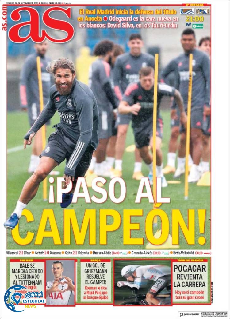 روزنامه ورزشی آاس یکشنبه 30 شهریور 1399