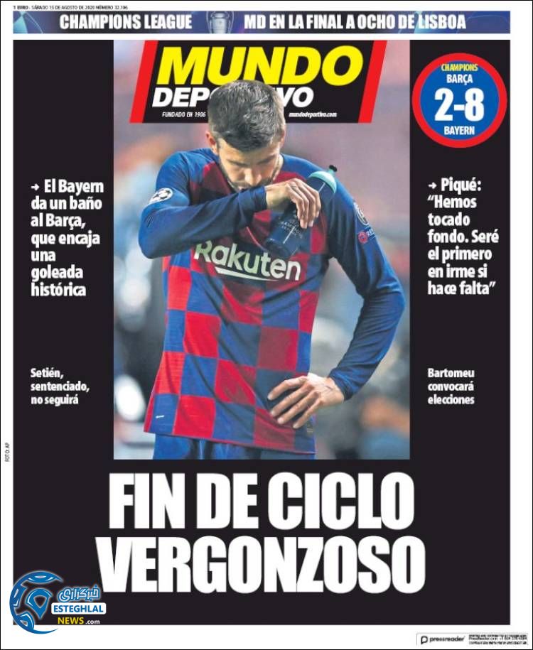 روزنامه ورزشی موندو دپورتیوو شنبه 25 مرداد 1399