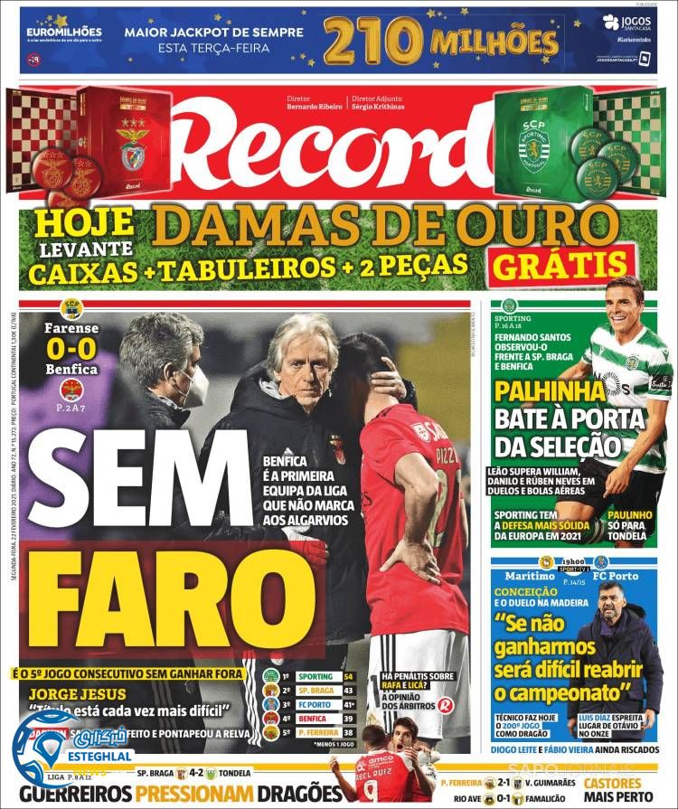 روزنامه ورزشی رکورد دوشنبه 4 اسفند 1399