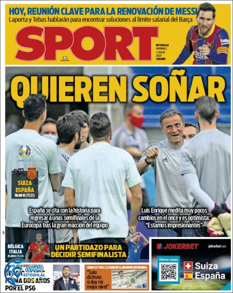 روزنامه ورزشی اسپورت جمعه 11 تیر 1400