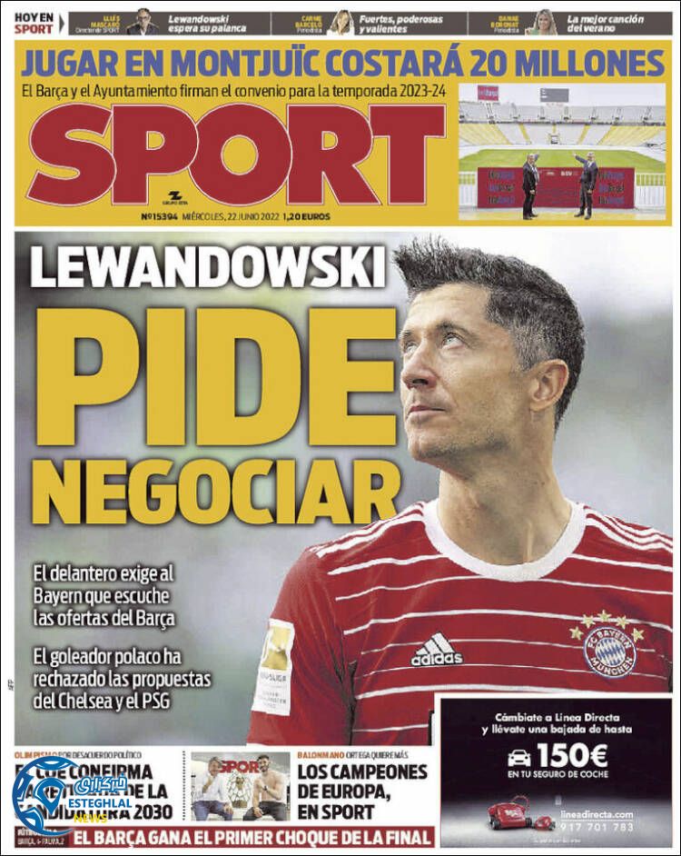 روزنامه ورزشی اسپورت چهارشنبه 1 تیر 1401