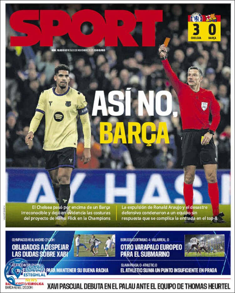 روزنامه ورزشی اسپورت  چهارشنبه 5 آذر 1404  