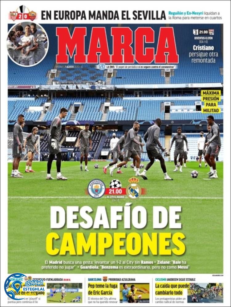 روزنامه ورزشی مارکا جمعه 17 مرداد 1399