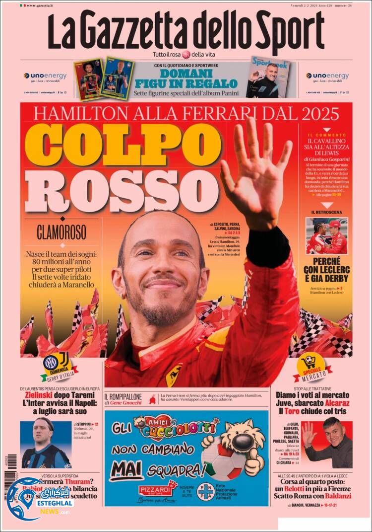 روزنامه ورزشی گاتزتا دلو اسپورت جمعه 13 بهمن 1402 