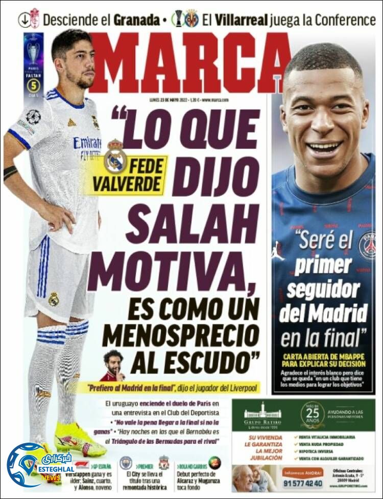 روزنامه ورزشی مارکا دوشنبه 2 خرداد 1401