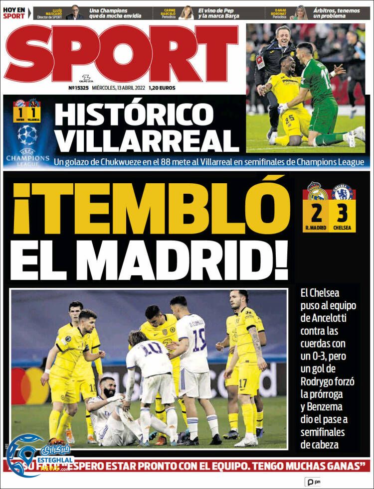 روزنامه ورزشی اسپورت چهارشنبه 24 فروردین 1401