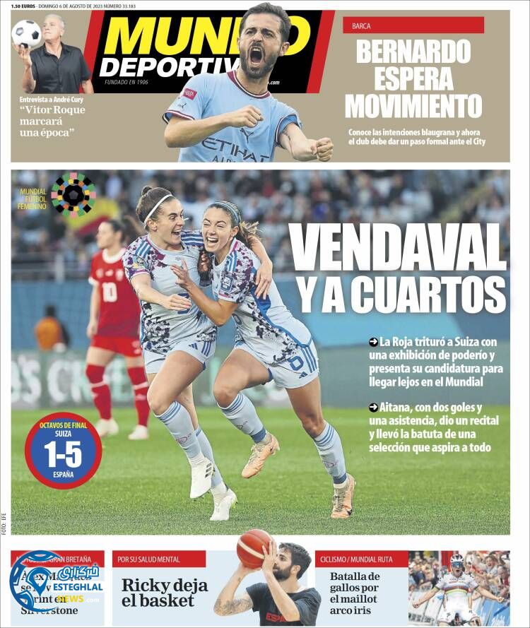 روزنامه ورزشی موندو دپورتیوو یکشنبه 15 مرداد 1402 