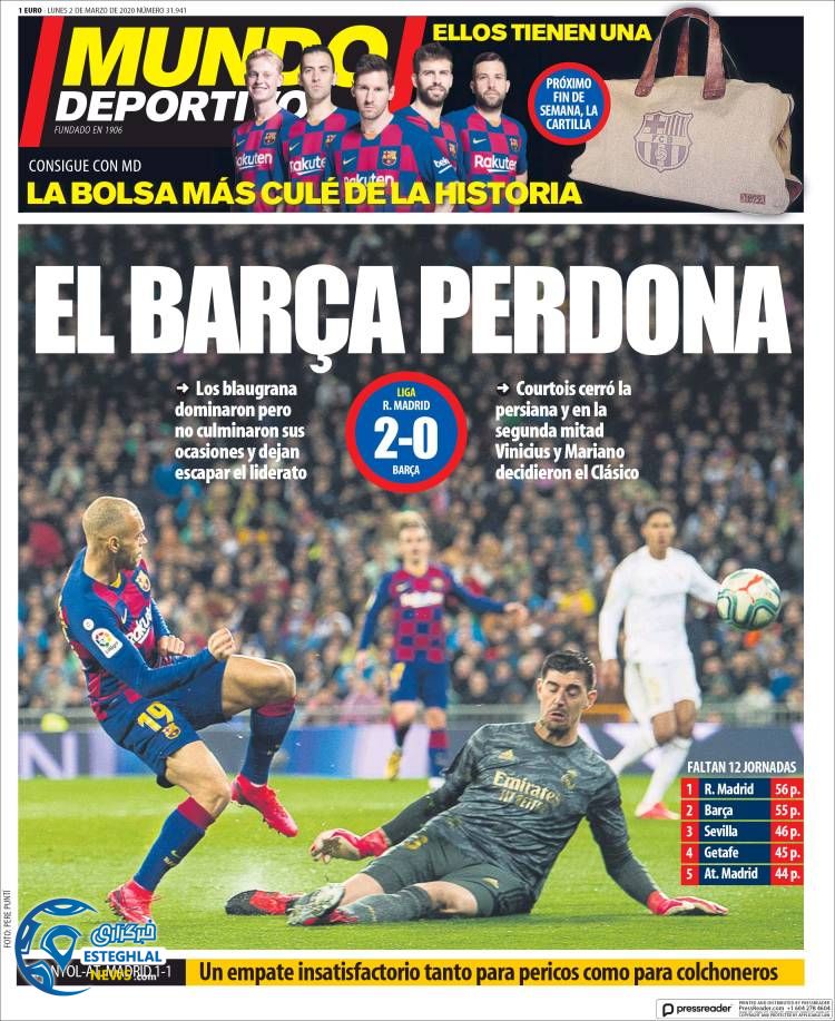 روزنامه ورزشی موندو دپورتیوو دوشنبه 12 اسفند 1398