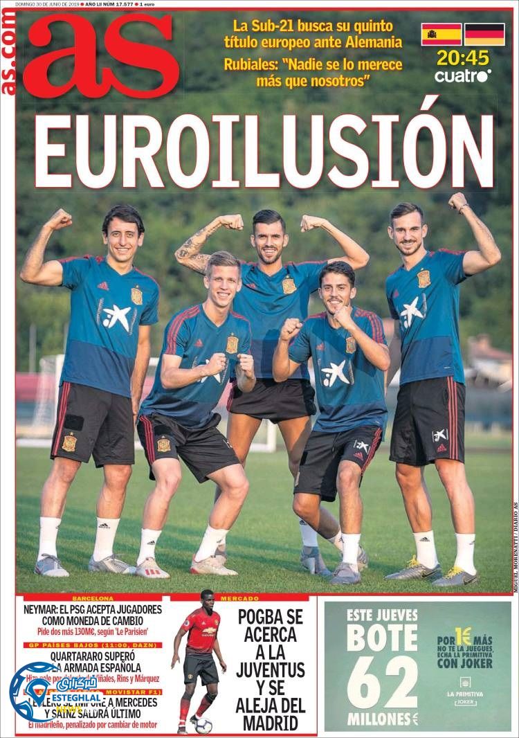 روزنامه ورزشی آاس یکشنبه 9 تیر 1398