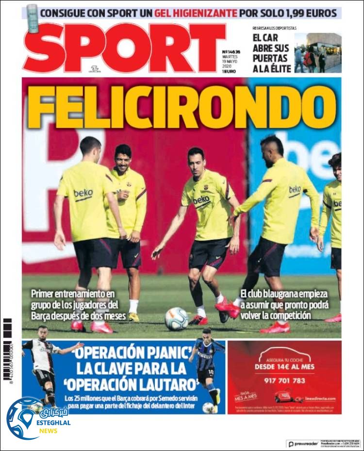 روزنامه ورزشی اسپورت سه شنبه 30 اردیبهشت 1399