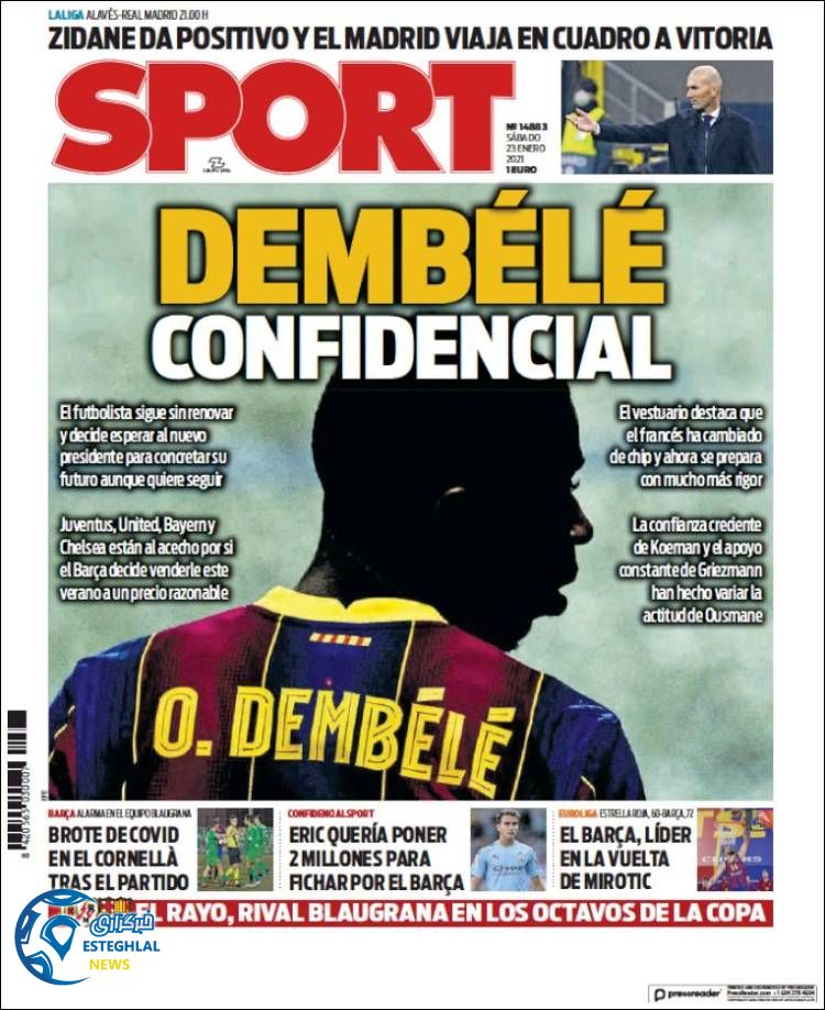 روزنامه ورزشی اسپورت شنبه 4 بهمن 1399