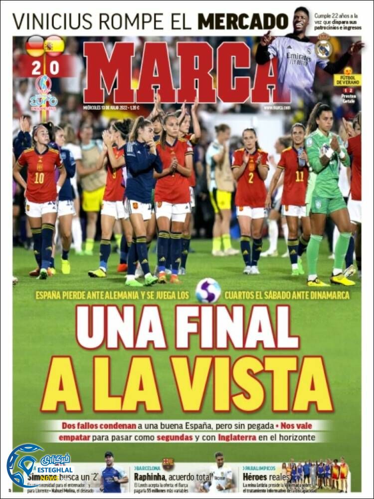 روزنامه ورزشی مارکا چهارشنبه 22 تیر 1401