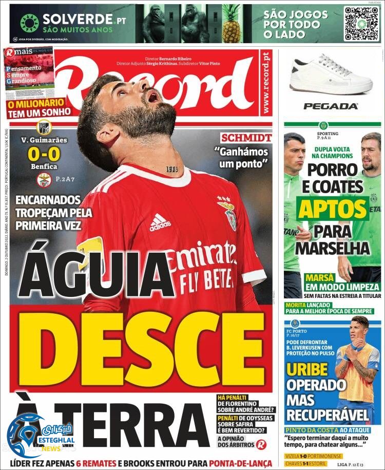 روزنامه ورزشی رکورد یکشنبه 10 مهر 1401 