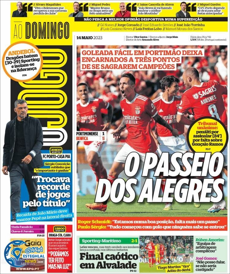 روزنامه ورزشی اوجوگو یکشنبه 24 اردیبهشت 1402 