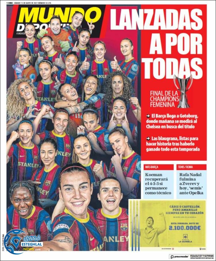 روزنامه ورزشی موندو دپورتیوو شنبه 25 اردیبهشت 1400