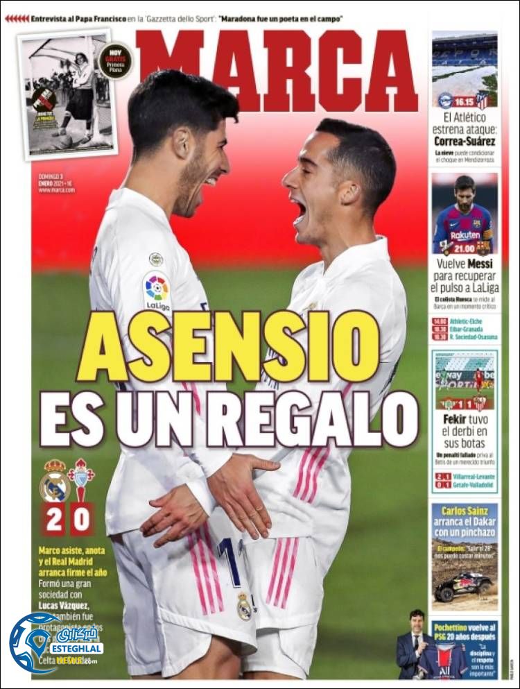 روزنامه ورزشی مارکا یکشنبه 14 دی 1399