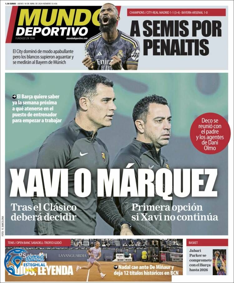 روزنامه ورزشی موندو دپورتیوو پنجشنبه 30 فروردین 1403 