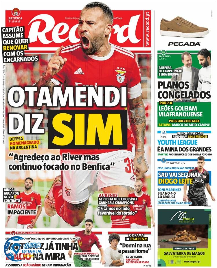 روزنامه ورزشی رکورد شنبه 5 فروردین 1402 