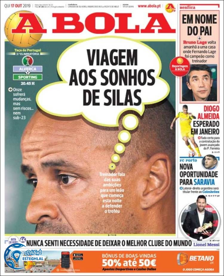 روزنامه ورزشی آبولا پنجشنبه 25 مهر 1398