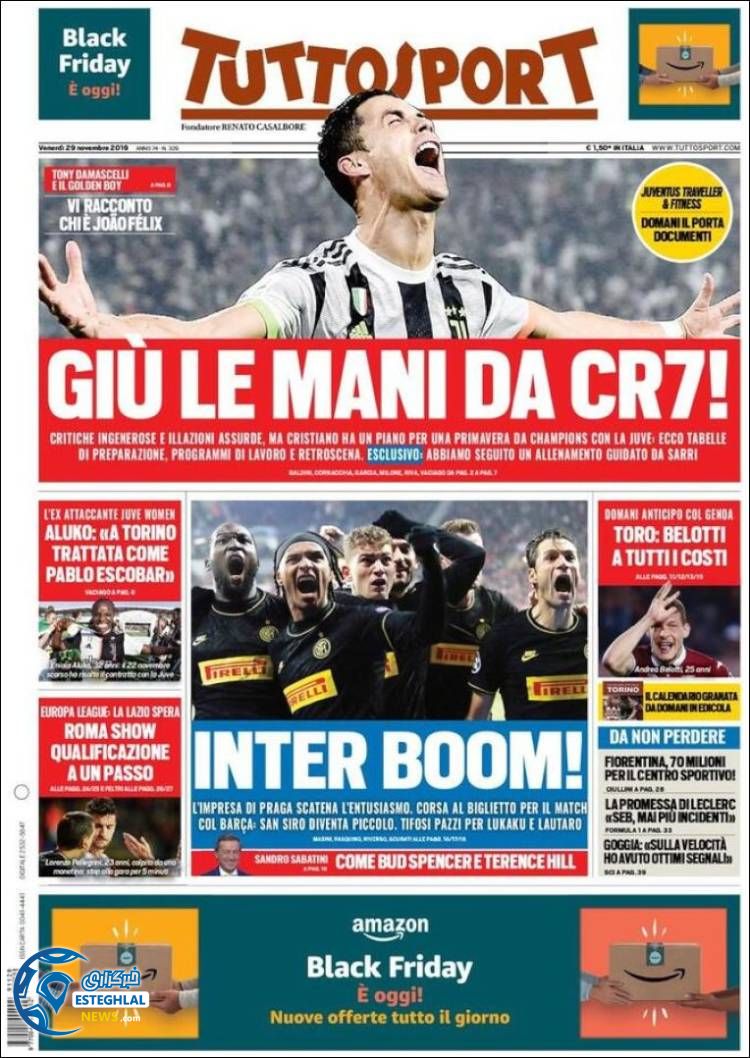 روزنامه ورزشی توتو اسپورت جمعه 8 آذر 1398