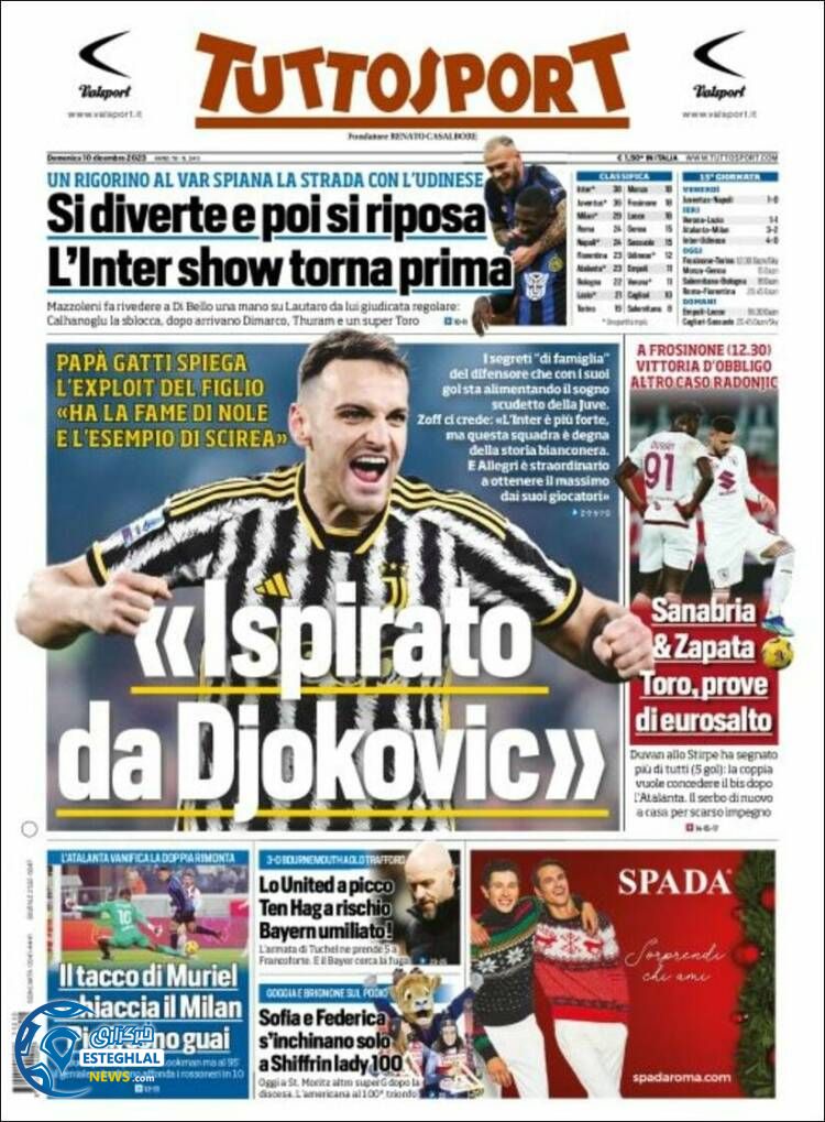 روزنامه ورزشی توتو اسپورت یکشنبه 19 آذر 1402 