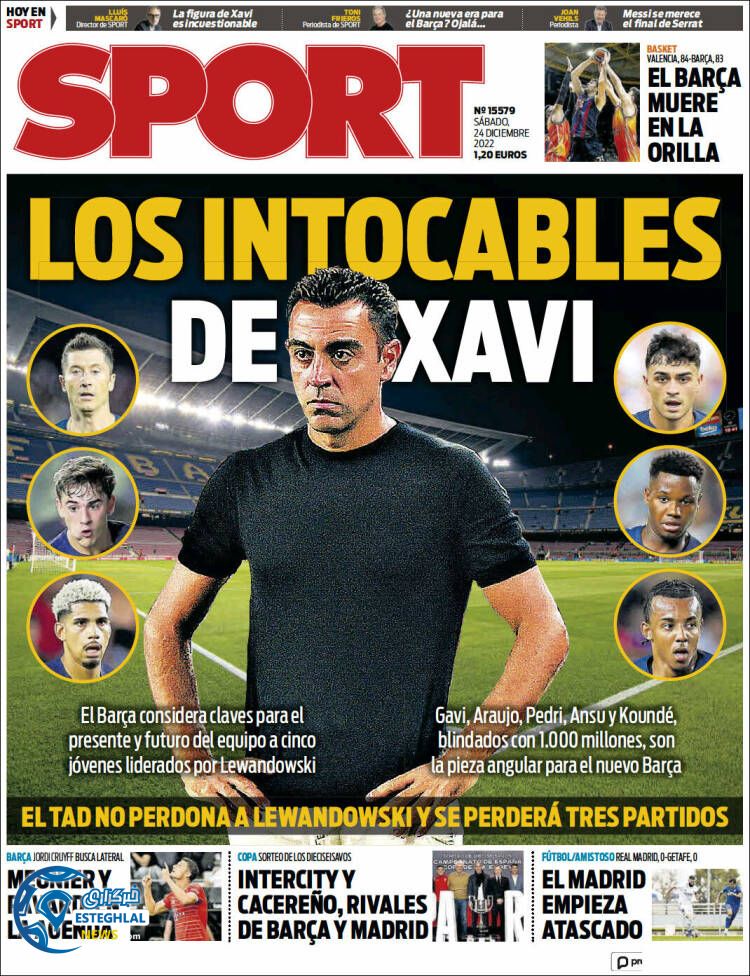 روزنامه ورزشی اسپورت شنبه 3 دی 1401 