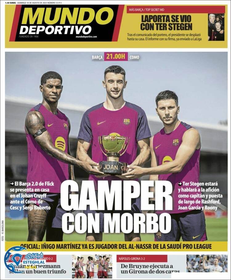 روزنامه ورزشی موندو دپورتیوو یکشنبه 19 مرداد 1404 