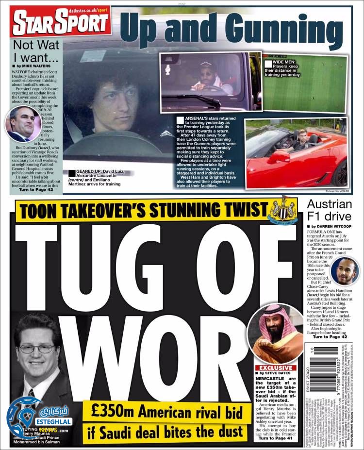 روزنامه ورزشی استار اسپورت سه شنبه 9 اردیبهشت 1399