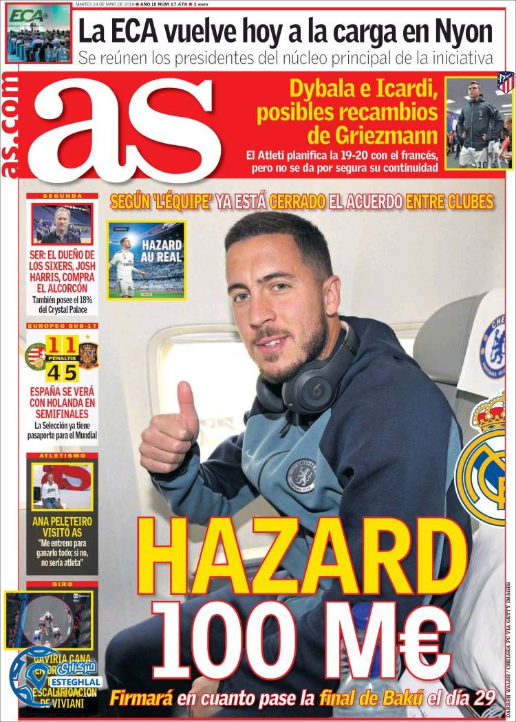 روزنامه ورزشی آاس سه شنبه 24 اردیبهشت 1398