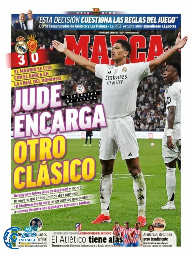 روزنامه ورزشی مارکا جمعه 21 دی 1403