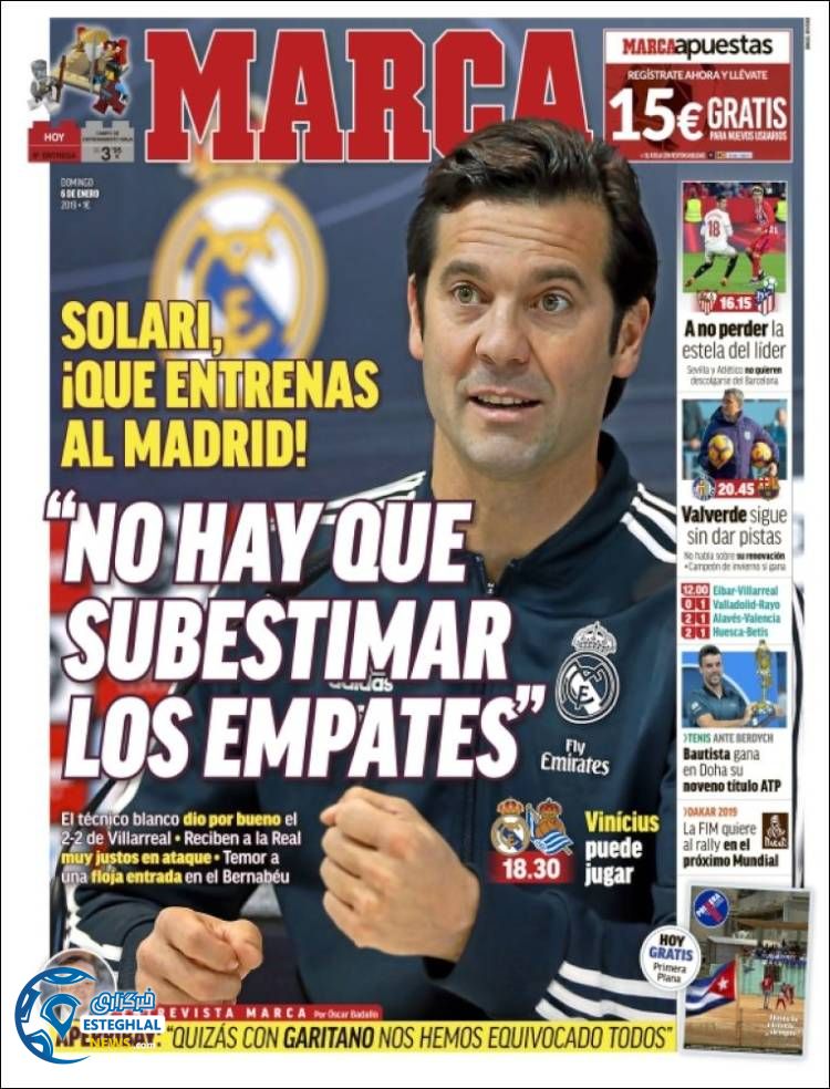 روزنامه ورزشی مارکا یکشنبه 16 دی 1397