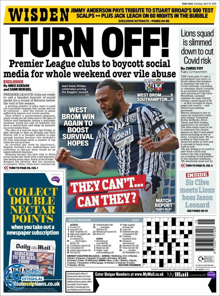 روزنامه ورزشی مایل اسپورت سه شنبه 24 فروردین 1400